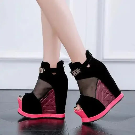 NEW Luxury Women Sandals Summer Platform Wedges Shoes Woman High-Heeled 13cm Fashion Ladies Shoe Comfortable Zapatillas De Mujer