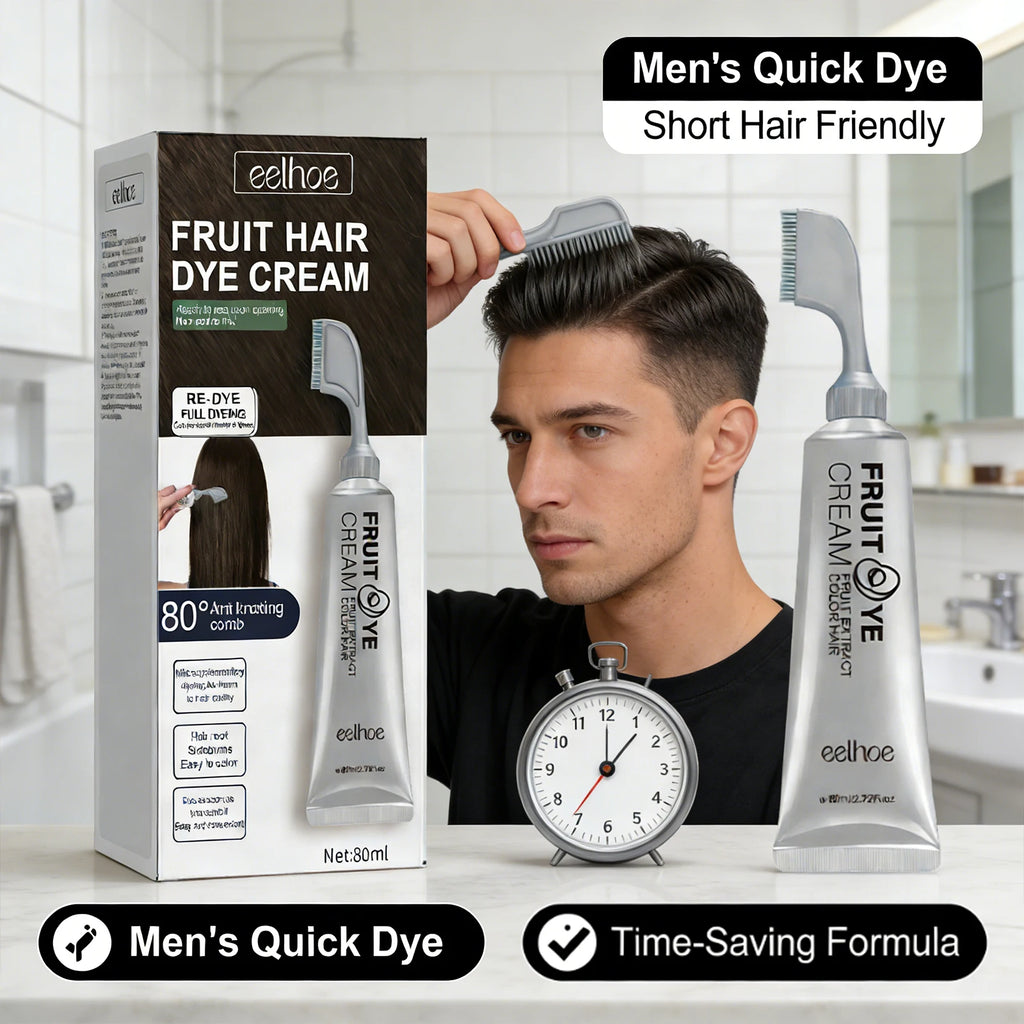 Fruit Hair Dye Cream Quick Coloring Enhance Hair Shine Nourishing Promote Hair Growth Moisturizing Black Hair Hairdressing Cream