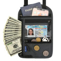 Anti-theft Security Stash Pouch Nylon RFID Blocking Passport Bag with Adjustable Neck Strap Waterproof Travel Neck Wallet