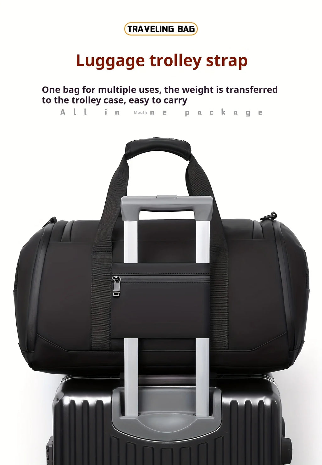 Large Capacity Carry on Travel Bag for Men Spacious Sports Gym Bag with Multiple Compartments Weekend Overnight Duffel Bag