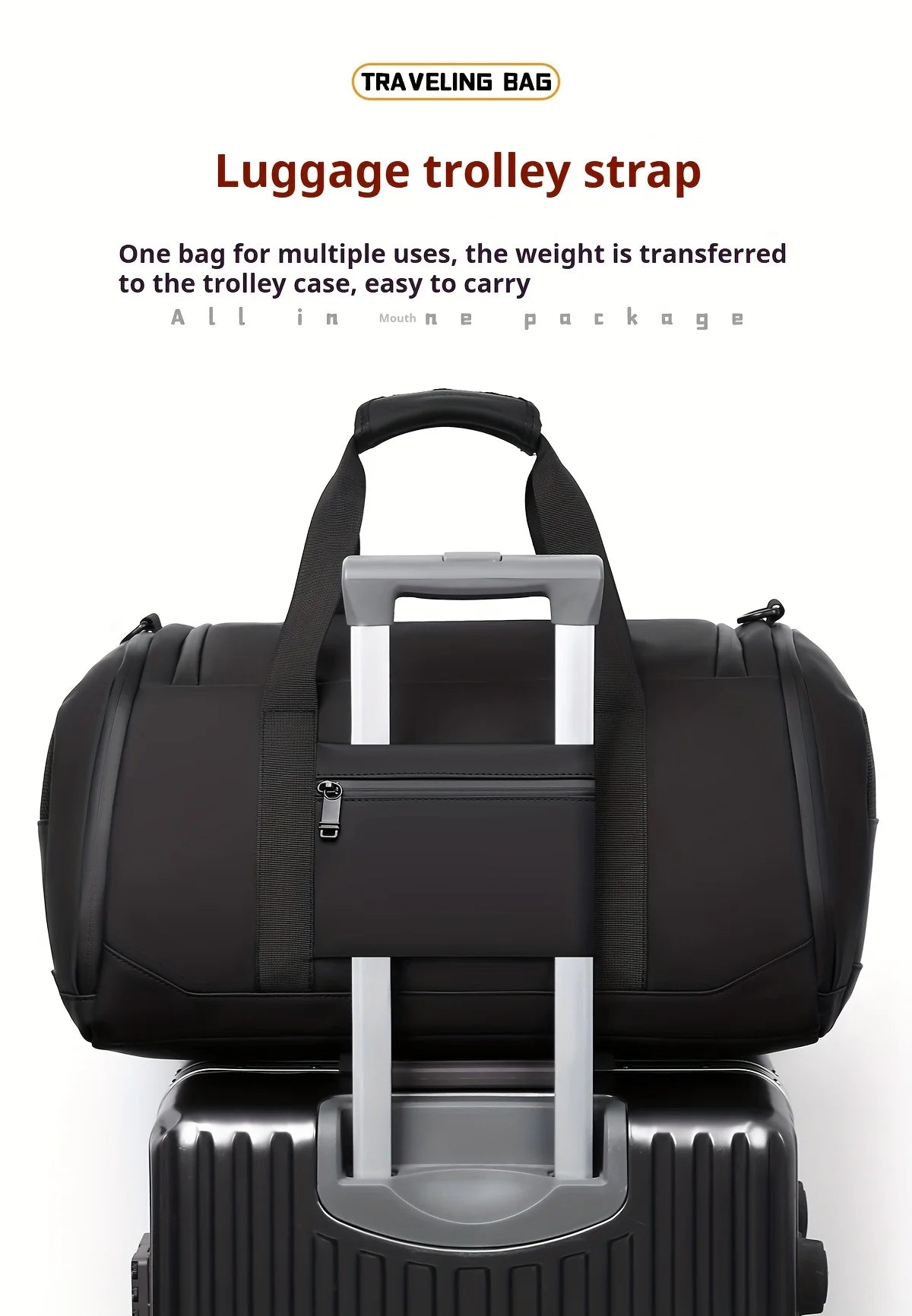 Large Capacity Carry on Travel Bag for Men Spacious Sports Gym Bag with Multiple Compartments Weekend Overnight Duffel Bag