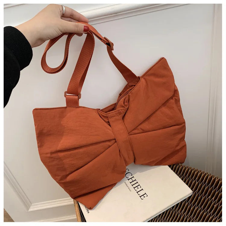 Soft Nylon Women's Portable Shoulder Bag Large Capacity Female Commute Crossbody Bags Simple Design Ladies Tote Purse Handbags