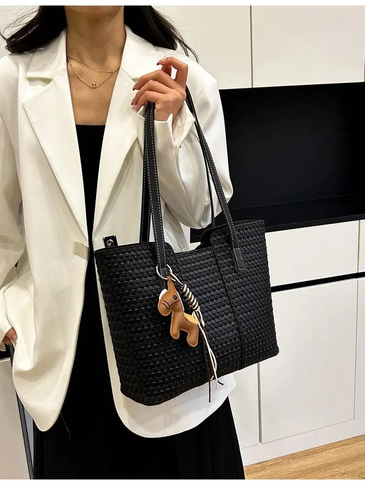 Nylon Shoulder Tote Bag Large Capacity Waterproof for Women Office Shopping Travel Daily