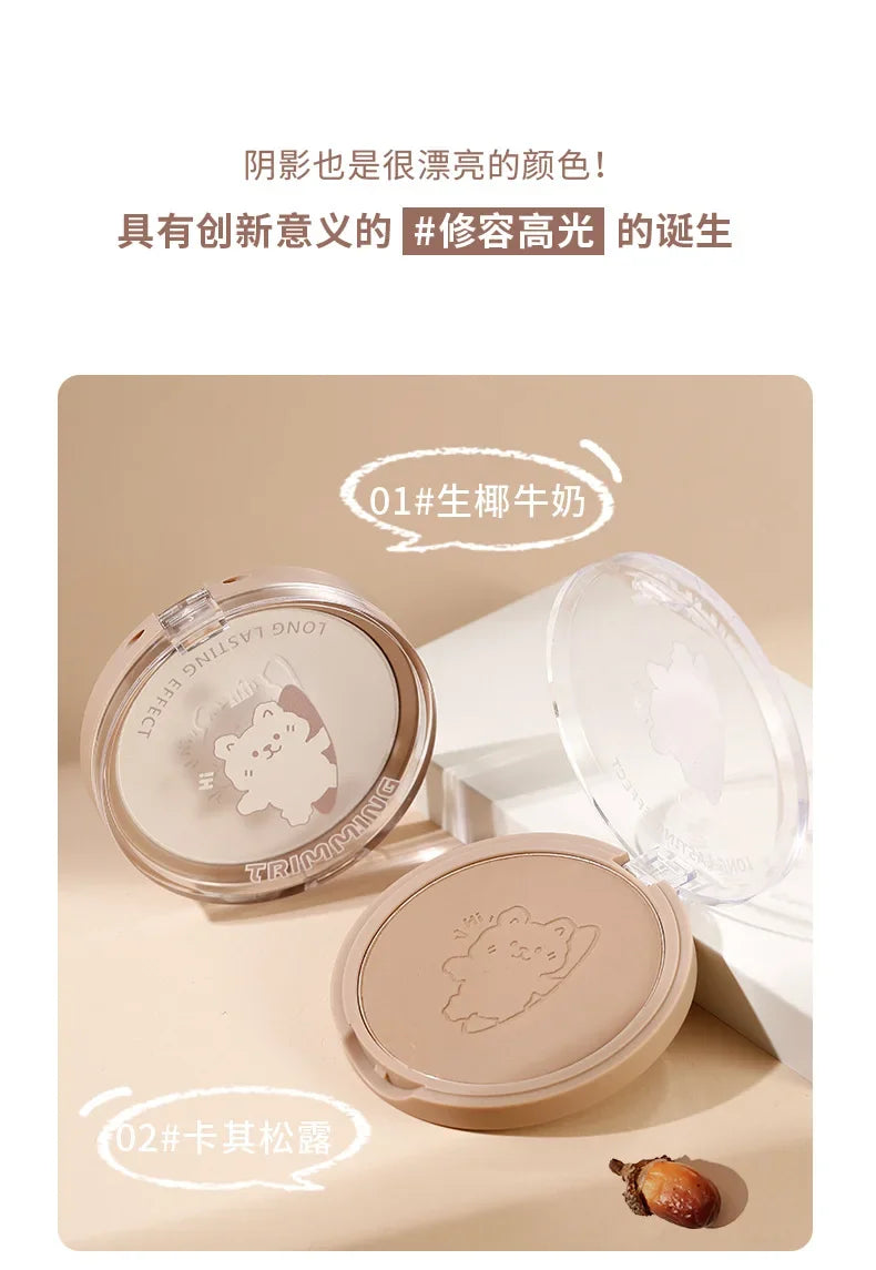 Xixi Contouring Matte Highlight Make Up Face Body Sculptor Shading Bronzer Contour Powder Palette Shadows Cosmetics Cute Makeup