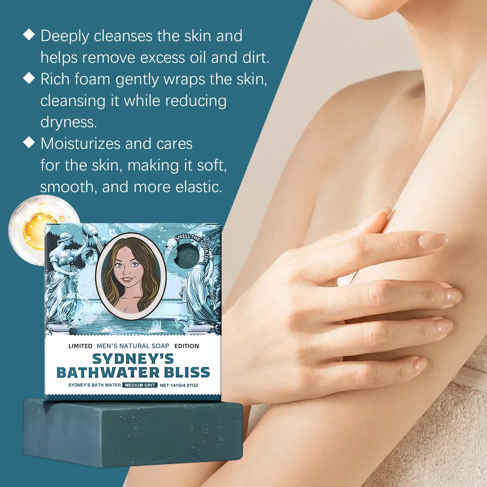 Bathing Soap Bar — Deep Cleansing, Nourishing, Oil-Control, Odor-Removing, Moisturizing & Refreshing, Fragranced Clean Skin
