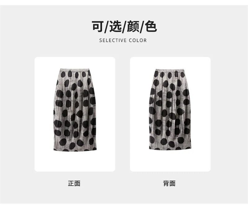 Skirts for Women Miyake Skirt Minority Design Sense Pleated Skirt Female  High Waist Printing Loose hip Skirt Pleated Skirt