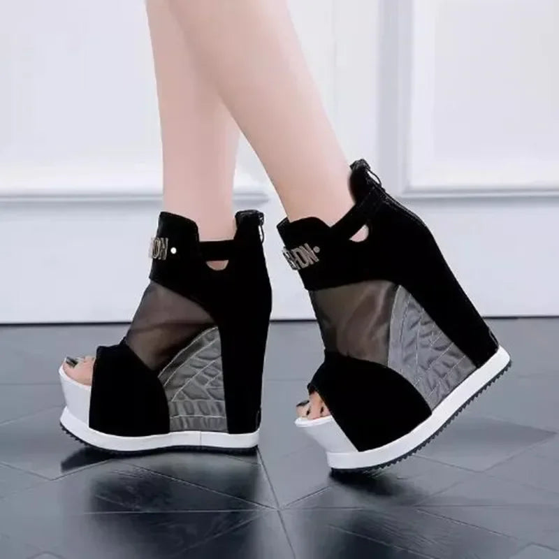 NEW Luxury Women Sandals Summer Platform Wedges Shoes Woman High-Heeled 13cm Fashion Ladies Shoe Comfortable Zapatillas De Mujer