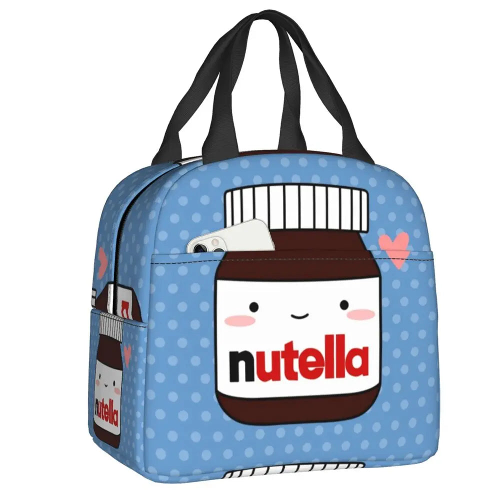 Custom Italy Nutellas Thermal Insulated Lunch Bag Women Portable Lunch Container for Outdoor Picnic Storage Food Box