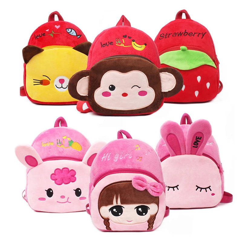 Fashion Children School Bags Cartoon Plush Kids Backpack Kindergarten Boys And Girls School Bags Mini Backpack Book Bag
