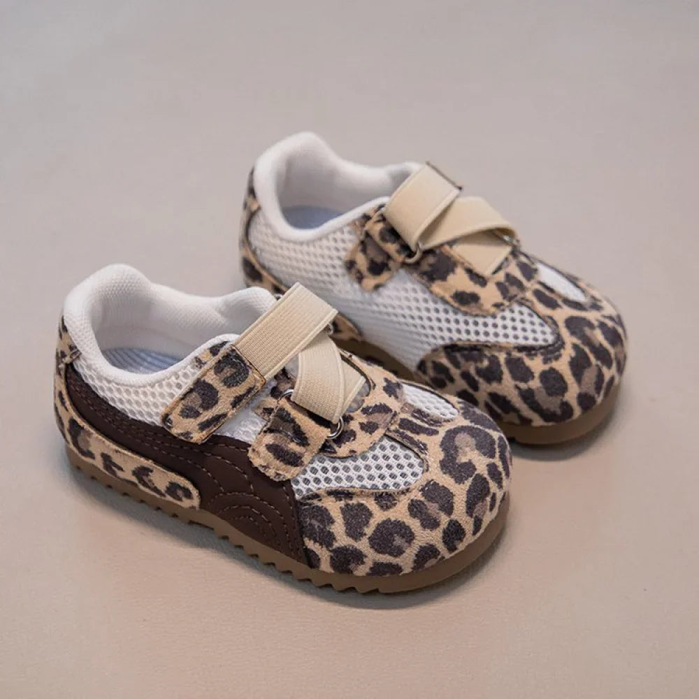 Kid's Sneakers Summer Sport Shoes For Children Mesh Breathable Leopard Boy's Girl's Running Footwear Anti-slippery Ergonomics