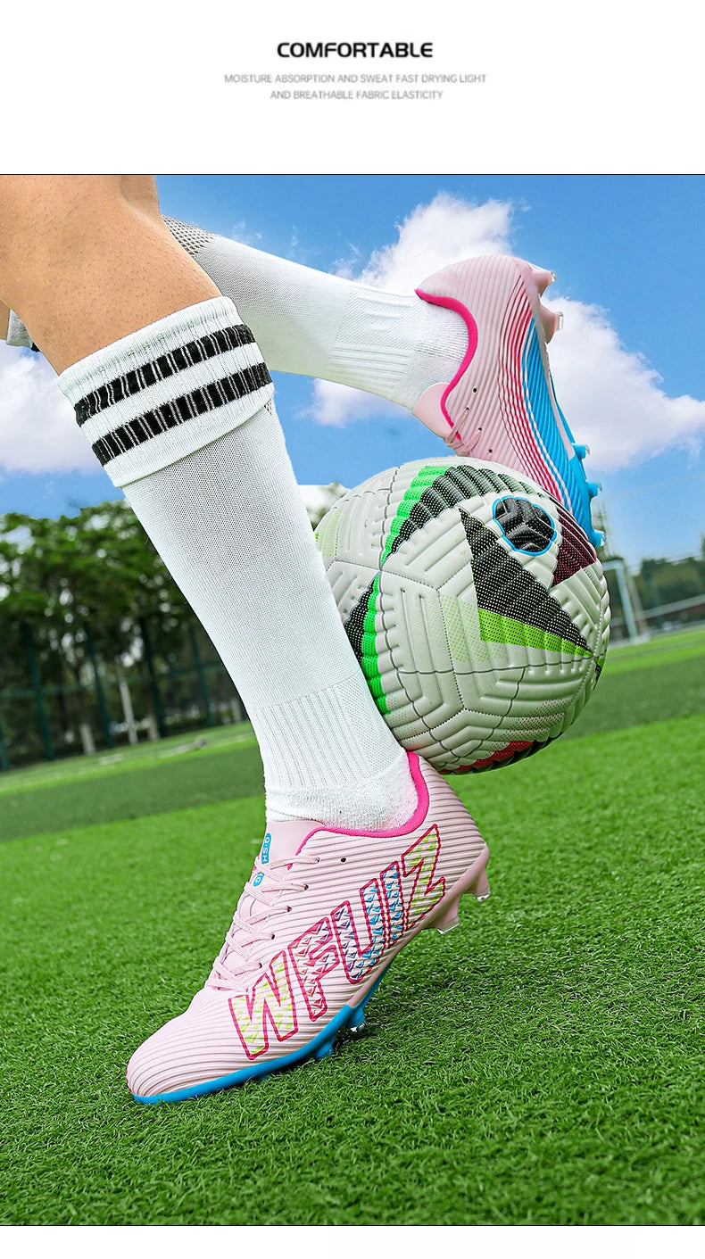 New Boy Girl  Professional Soccer Shoes Ultralight Match Training Shoes Non-Slip Cleats Grass Drop Shipping Boys Football Boots
