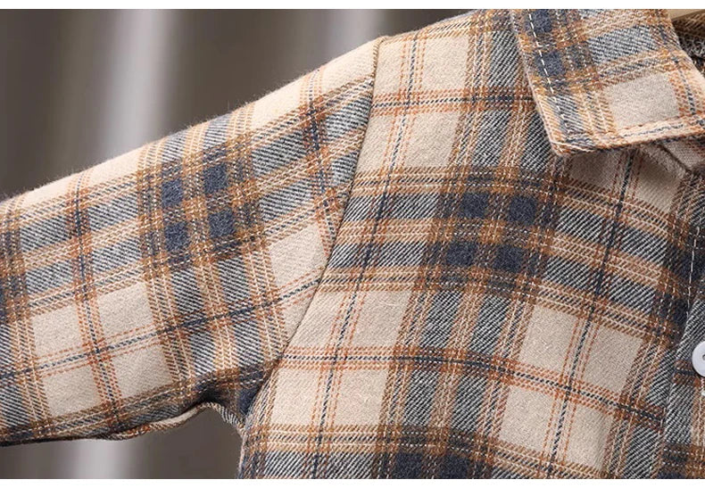 IENENS Kids Shirt Clothes Spring Thin Blouses Clothing Infant Boy Plaid Cotton Tops 1 2 3 4 Years Kids Long Sleeves Shirt