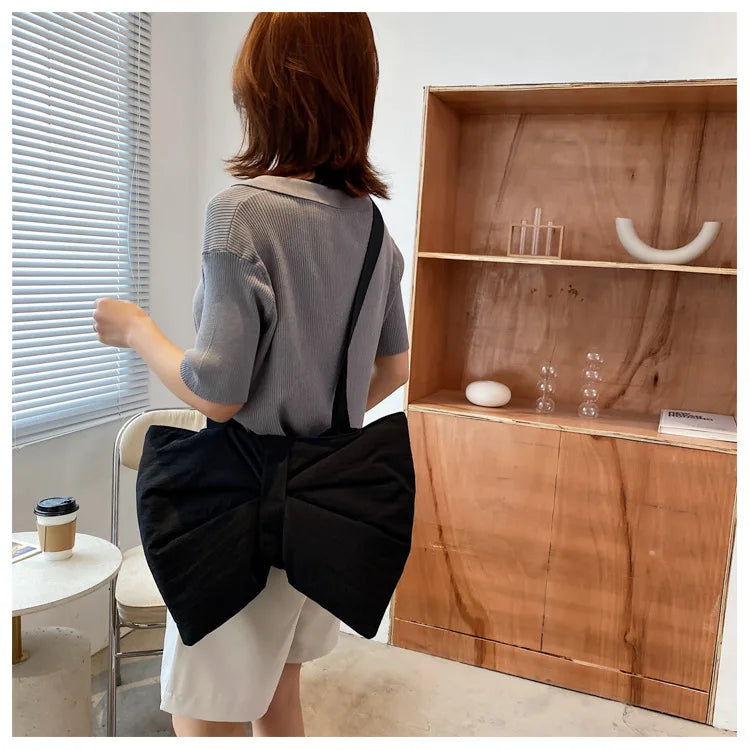 Soft Nylon Women's Portable Shoulder Bag Large Capacity Female Commute Crossbody Bags Simple Design Ladies Tote Purse Handbags