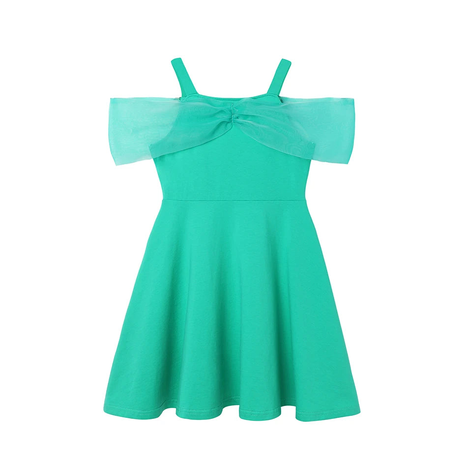 Summer Girls Dresses Cute Flower Print Round Neck Casual Dresses Carnival Party Girls Casual Dresses Princess Outfits
