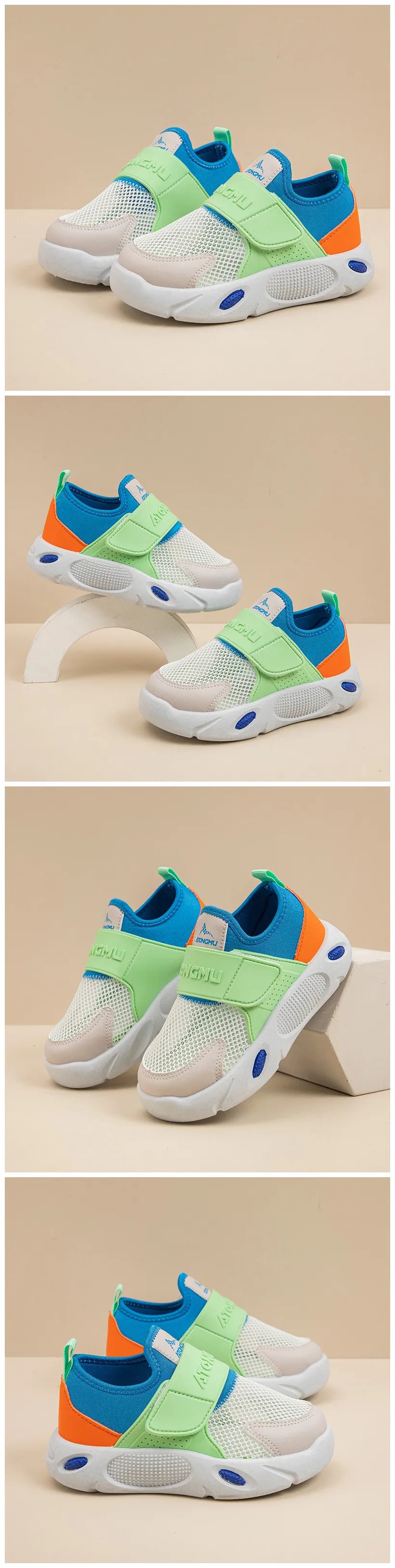 Kid Colorblock Casual Sneakers for Boys Girls 2025 Summer New Toddler Walking Shoes Hollowed-out Mesh Lightweight Kids Trainers