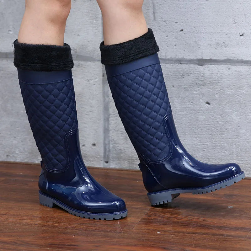 2023 New Women Rain Boots Lady Rain Water Shoes Ourdoor Rainboots  Italianate Pvc Rubber Rainboots Lady Waterproof Shoes