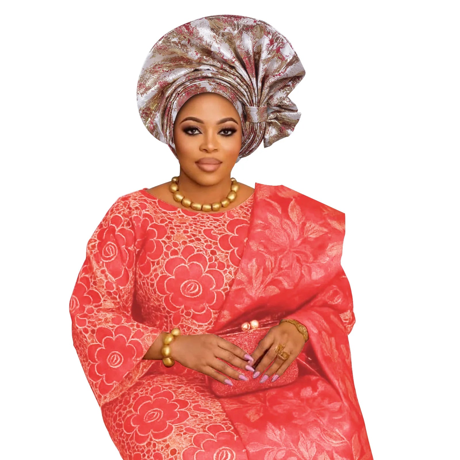 2026 New African Headtie Turban Nigeria Auto Gele Head Wraps Auto Gele Women's Turban Cap Wedding Geles Muslim Head Wraps Bonnet