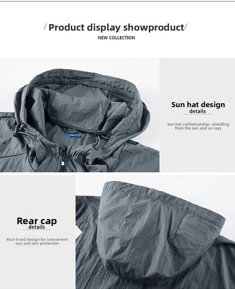 Fast Ship Summer Jackets Men Hooded Windbreaker Coats Camping Sunscreen Clothing Men Ultrathin Fishing Wearing Man Sportswear