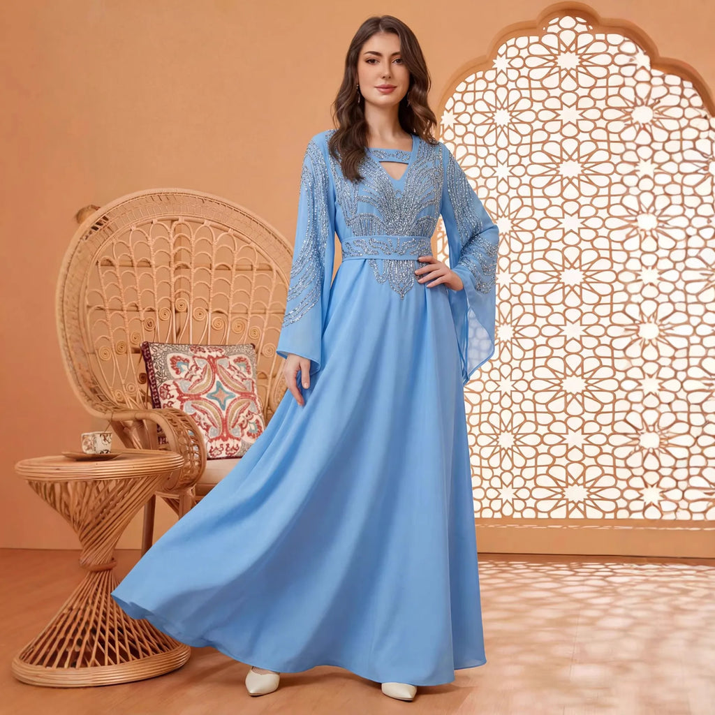 Eid Women Dresses Abaya Muslim Jalabiya Ramadan Long Dress Diamonds Sashes Morocco Dubai Abayas Kaftan Islam Vestidos 2026