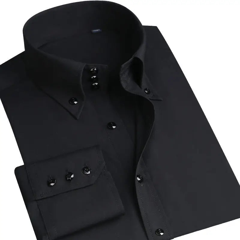 Men's Collared Shirt Long Sleeve Fashion Korean Button-down Casual Shirts Formal Business Dress Shirts Slim Fit Designer Shirts