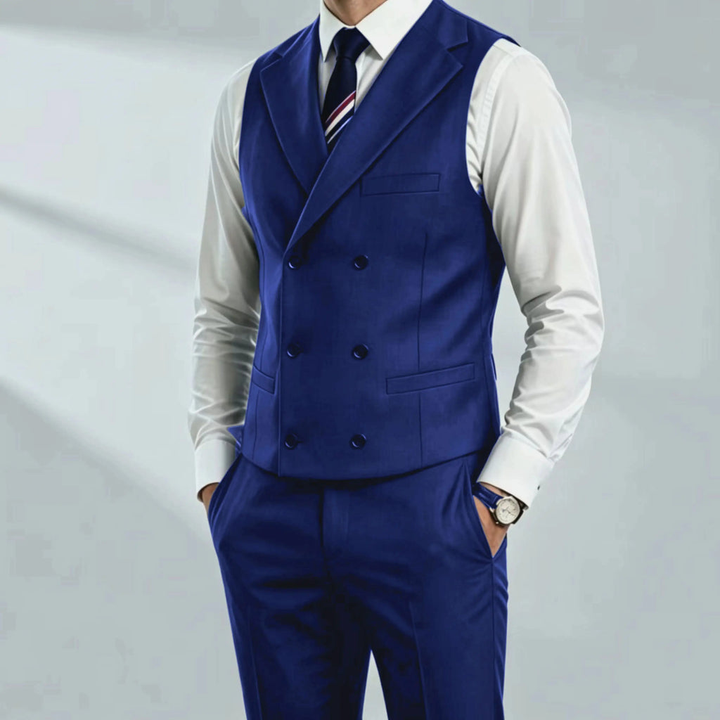 Men's 2 Piece Formal Suit Set, Casual Business Waistcoat and Pants, Wrinkle Resistant Suit Outfit