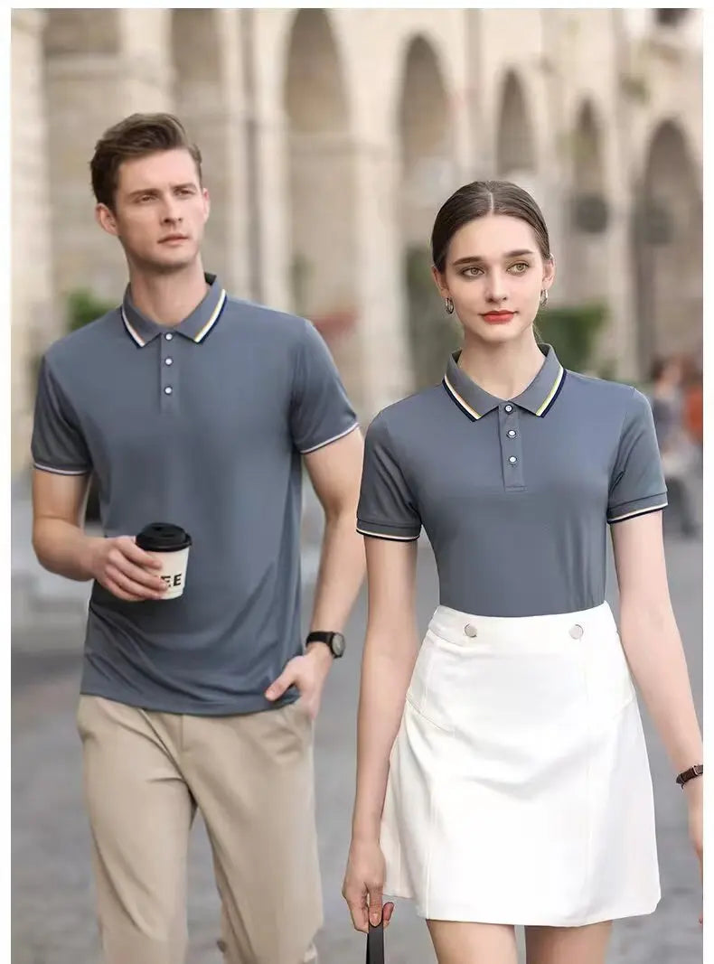 Golf men's collar knitted polo shirt, business casual men's short sleeved summer new clothing