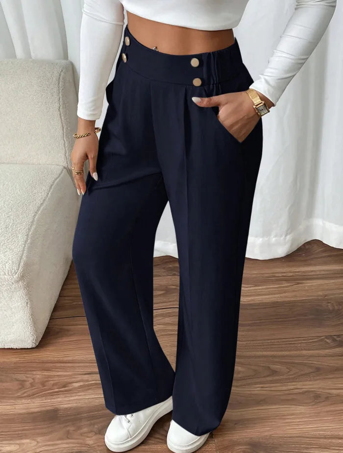 Women's Trousers Casual High-waisted Trousers Loose Temperament Versatile Office Female Straight Long Pants 2025