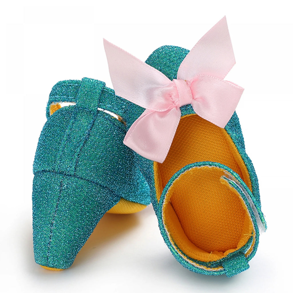 Baby Girls Princess High Heels Photography Accessories Cute Fashionable Infant Bow Decor Dress Shoes Party Photography Props