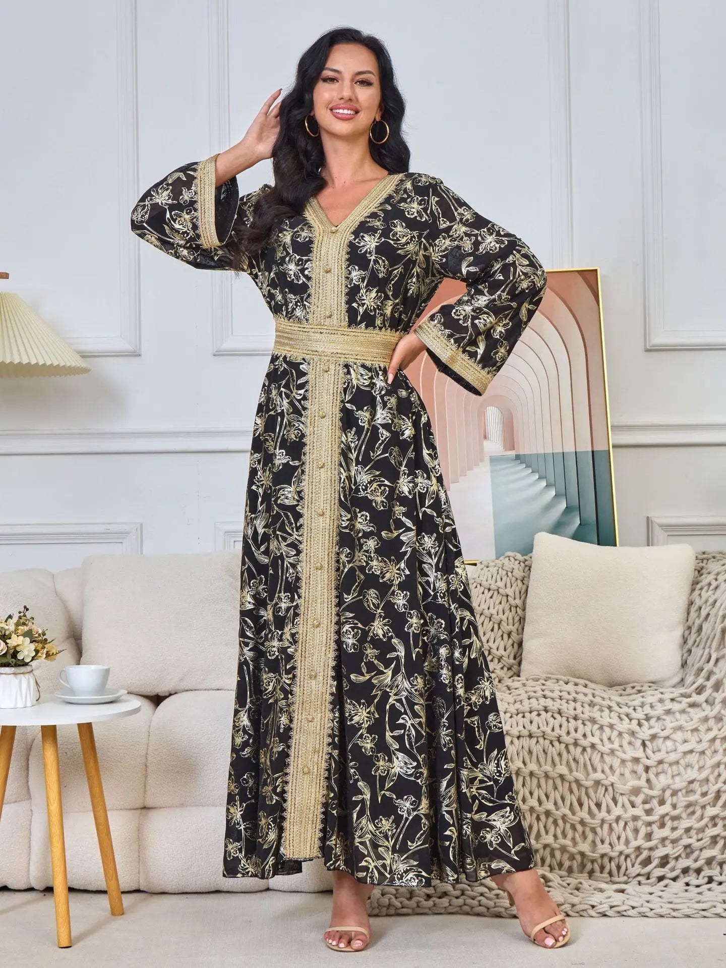 Summer Elegant Print Dress for Women Muslim Abaya Long Dress Dubai Party Evening Dress Islamic Turkey Kaftan Femme Vestidos Robe