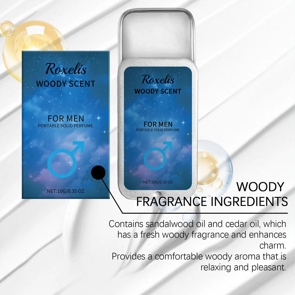 Pheromone Cologne Solid Perfume Woody Scent Lasting Natural Fragrance Release Charming Confidence Pocket Deodorant Solid Balm