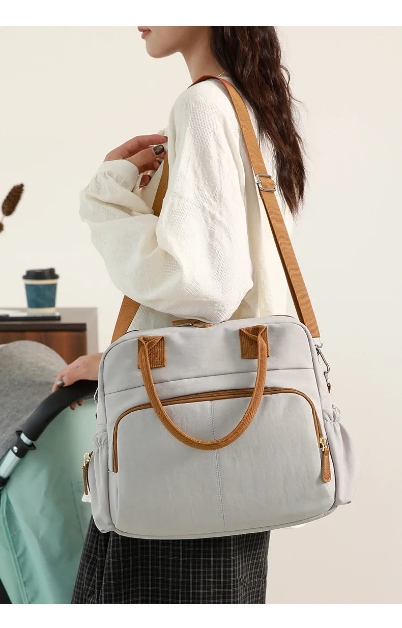 Women's Single Shoulder Bag Diaper Bags Casual Travel Nylon Crossbody Bag Lightweight Waterproof Large Capacity Shopping Handbag