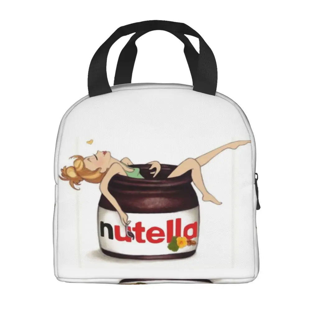 Custom Italy Nutellas Thermal Insulated Lunch Bag Women Portable Lunch Container for Outdoor Picnic Storage Food Box
