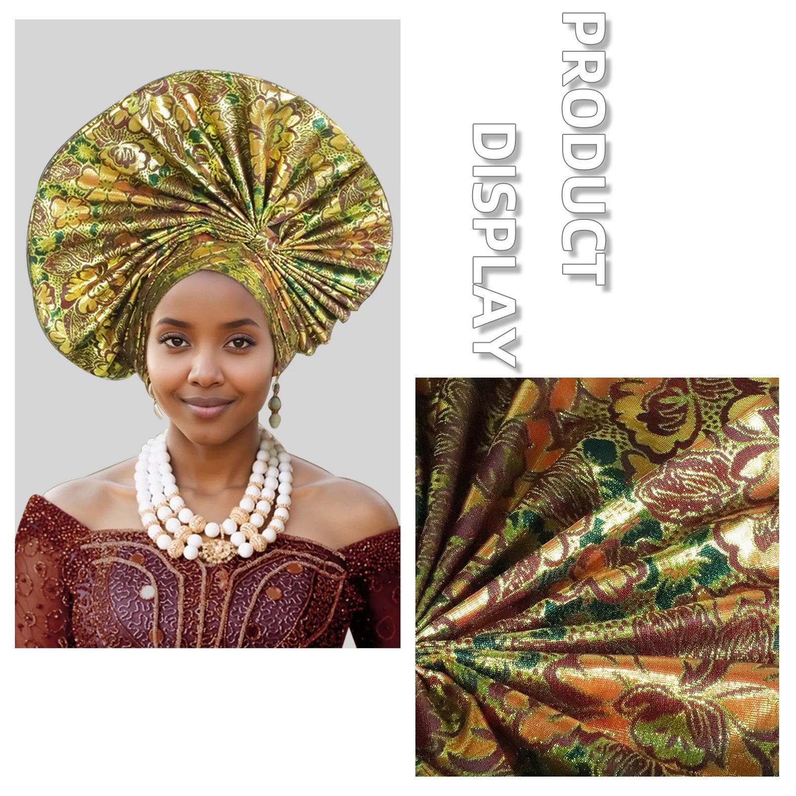 Elegant African Autogele Women's Turban Cap Nigeria Wedding Gele Ready To Wear Headtie Evening Party Headwear African Headtie