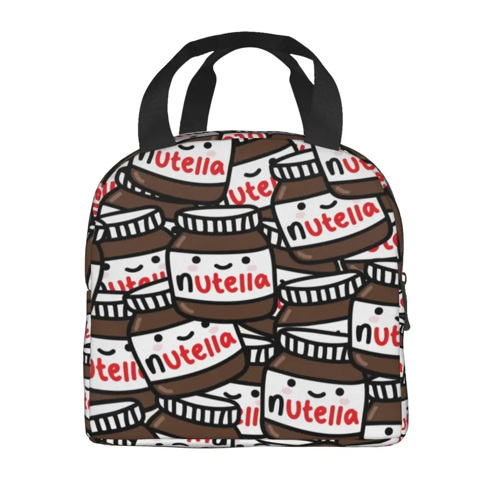 Custom Italy Nutellas Thermal Insulated Lunch Bag Women Portable Lunch Container for Outdoor Picnic Storage Food Box