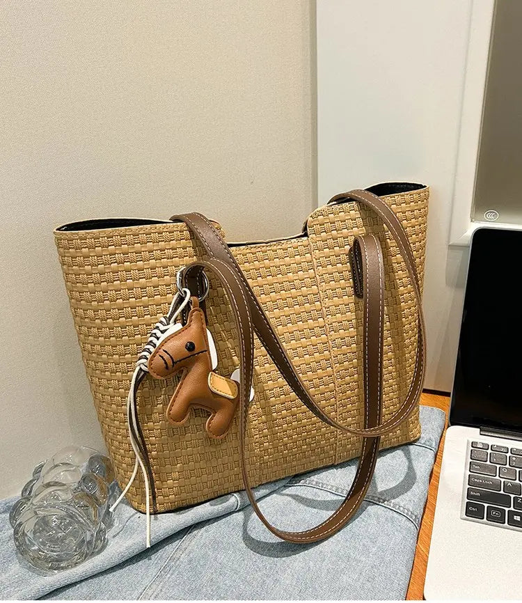 Nylon Shoulder Tote Bag Large Capacity Waterproof for Women Office Shopping Travel Daily