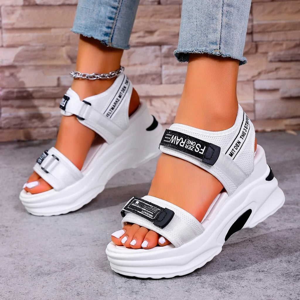 Women Platform Wedge Sandals Summer Fashion New Comfortable Shoes for Women Light Casual Velcro Beach Sandals Zapatos De Mujer