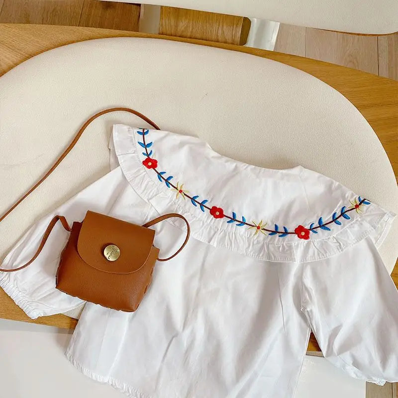 Girls' Shirts Spring and Autumn New Baby Fashionable Pure Cotton Shirts 2023 New Korean Children's Top 0-6Y