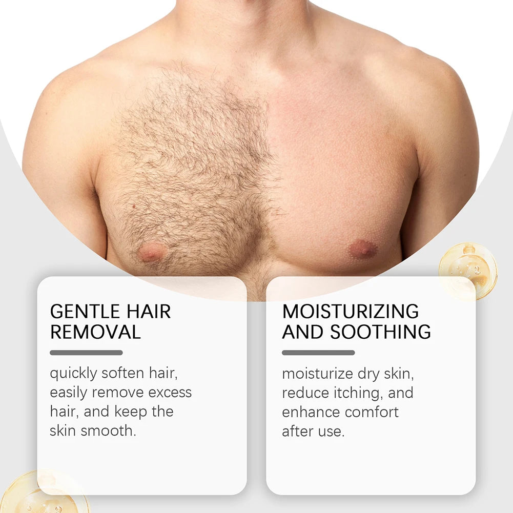 Men's Hair Removal Cream Nourishing Painless Non Irritating Growth Inhibitor Smooth Portable Body Hair Removal Lotion Skin Care