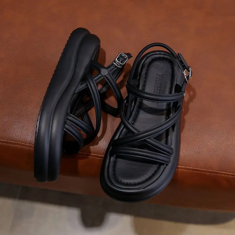 Woman Shoes Brown Sabot Platform Beach Sandals for Women Roman Style Sales Luxury Summer Sale Sandal Wholesale Shoe Asian Size