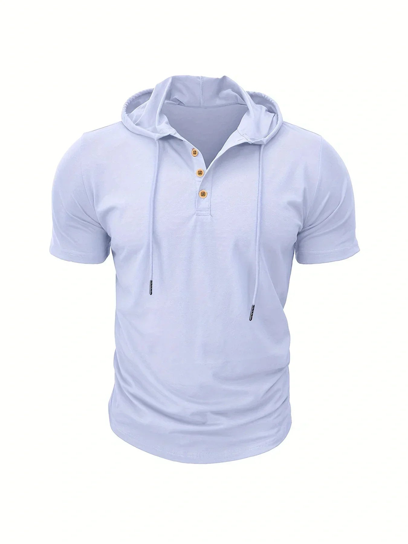 Men's T Shirt Summer Slim Fitness Hooded Short-Sleeved Tees Male Lightweight Hoodie Fitness Breathable Sports Tops