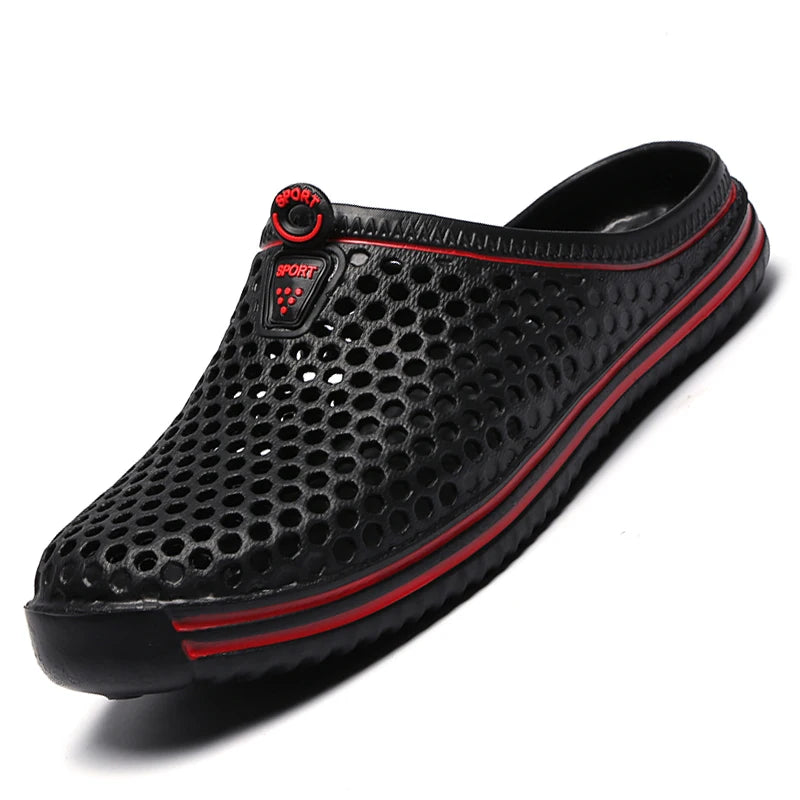 Men Shoes Beach Slippers Unisex Hollow Out Casual Women Beach Sandal Flip Flops Shoes Non-slip Size 36-45 Mens Slippers