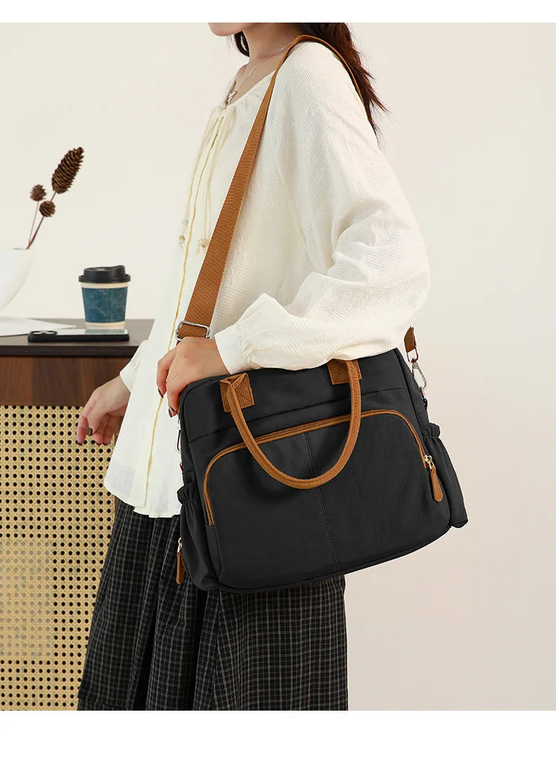 Women's Single Shoulder Bag Diaper Bags Casual Travel Nylon Crossbody Bag Lightweight Waterproof Large Capacity Shopping Handbag