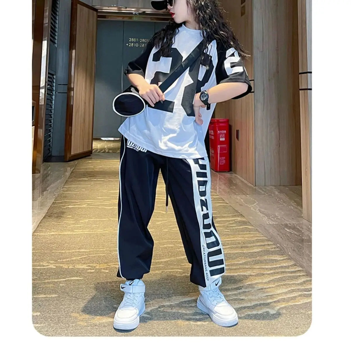 Girls Summer New Fashion Sports Cotton 2pcs T-shirts+Pants Suits 5-14 Years Teenage Girls Hiphop Oufits Tops Sets Kids Clothing