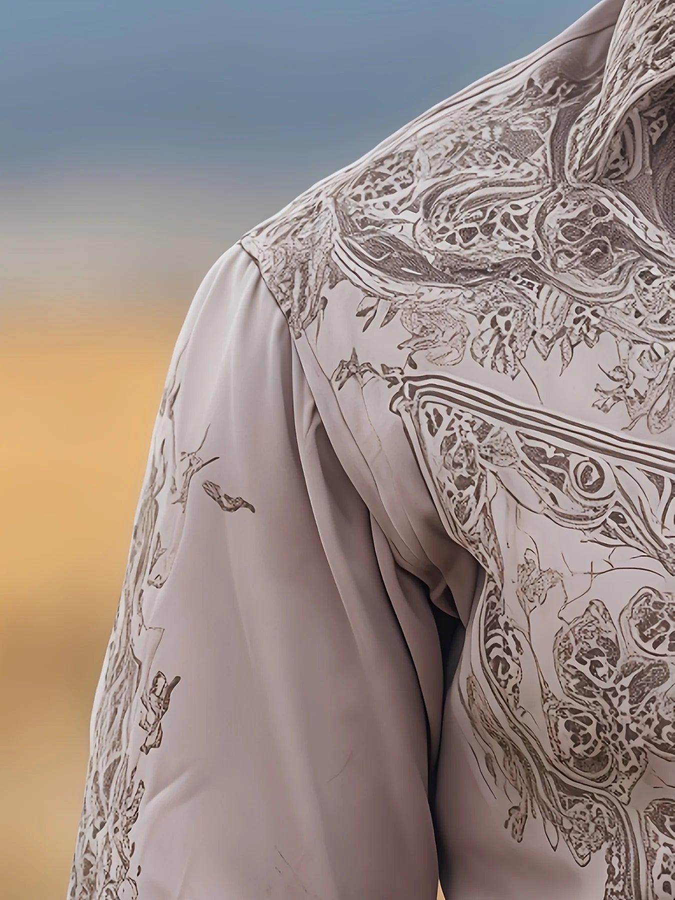 Men's Floral Casual Shirt, Western-Style Patterned Long-Sleeved Shirt for Spring And Autumn Men's Spring Clothes Spring Clothes