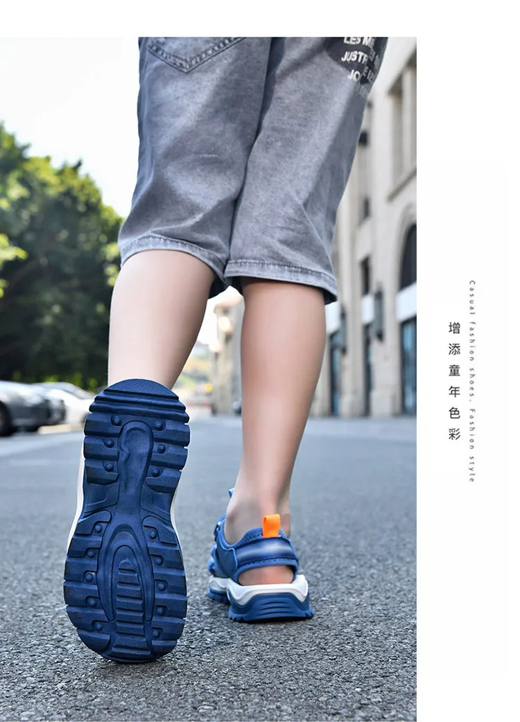 Summer Breathable Sport Sandals for Boys Casual Outdoor Beach Shoe Comfortable Soft Sole Kids Fashion Non-slip Walking Sandalias