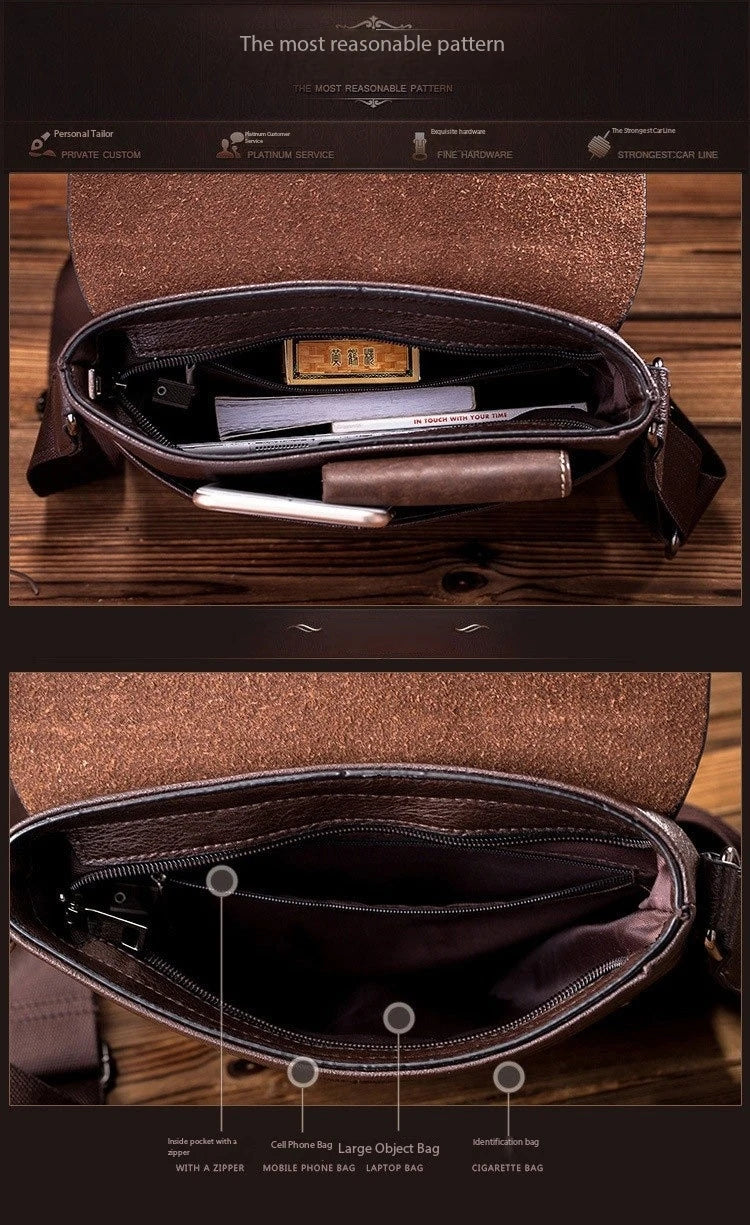 Newest Man Messenger Bag Men Pu Leather Shoulder Bags Business Crossbody Casual Bag Vintage Handbag Free Shipping
