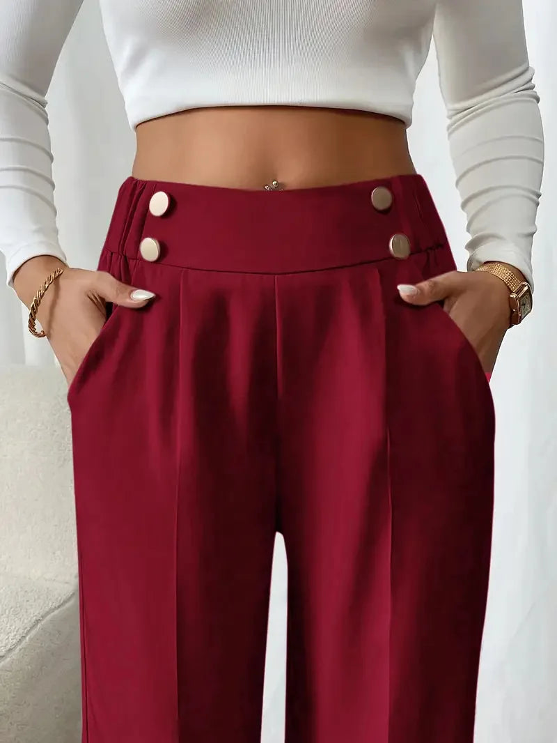 Women's Trousers Casual High-waisted Trousers Loose Temperament Versatile Office Female Straight Long Pants 2025
