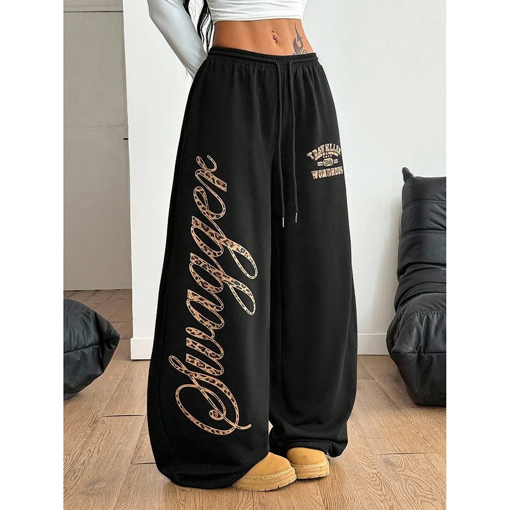 Women's Trousersamerican Jazz Dance Street Dance Wide Leg Pants Y2K Women's Pantsloose Pantswomen's Elastic Pantsautumn