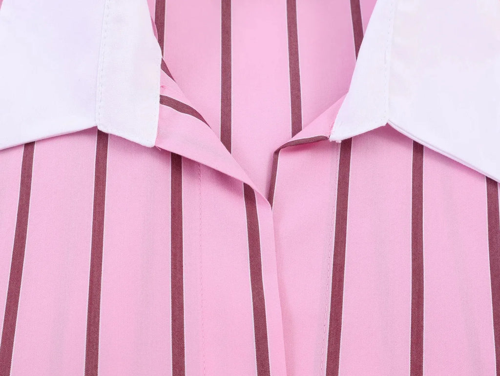 Women Blouses Tops Spring New Fashion Color Blocking Elegant Women's Shirts Tops Chic Street Single-breasted Tops