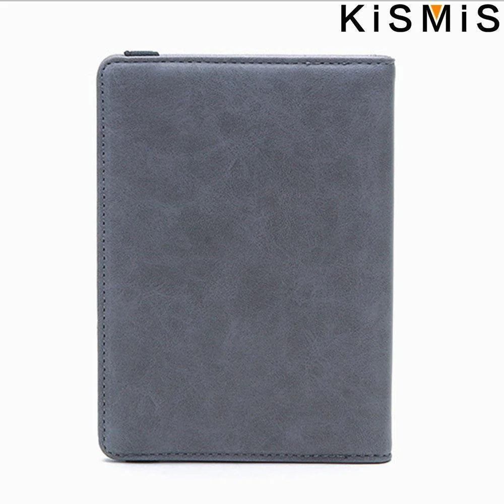 KISMIS New RFID Wallet Passport Case Leather Short Wallet Men Slim Credit Card ID Holder Card Organizer Travel Bag